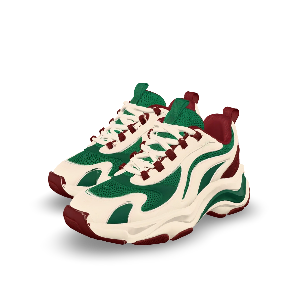 Baskets tricolores — aperçu du modèle 3D